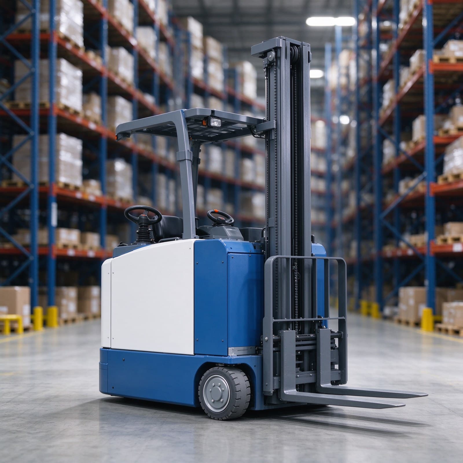 2t Narrow Aisle Stacker AGV with Steering Wheel Drive