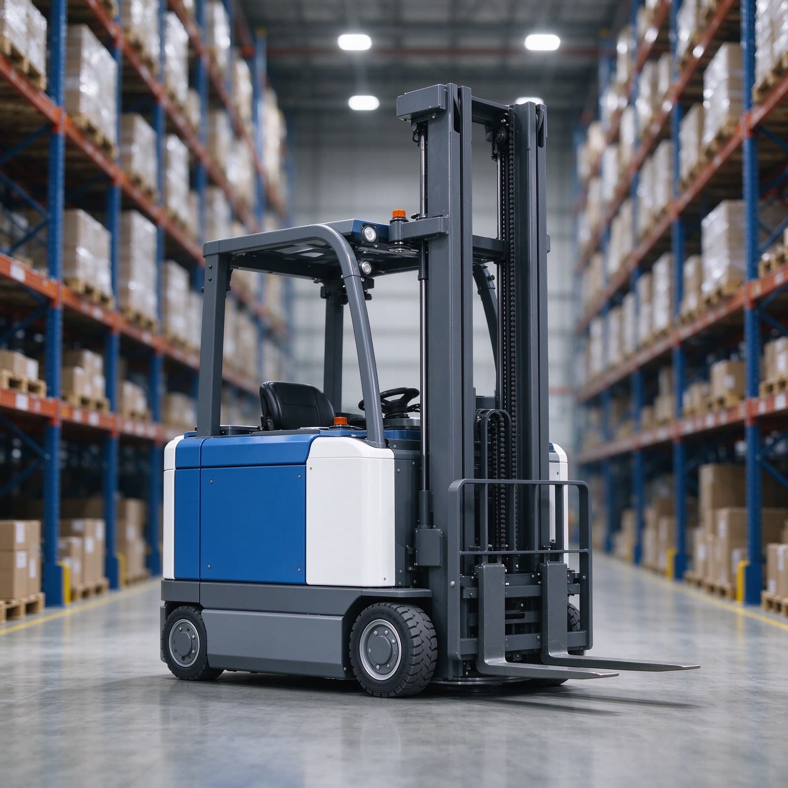 1t Three-Way VNA AGV Forklift with 180 Degree Fork Rotation