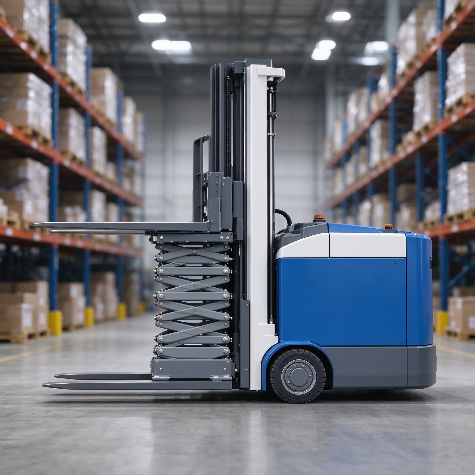2t Fixed-Mast Reach Truck AGV with Scissor-Fork Extension