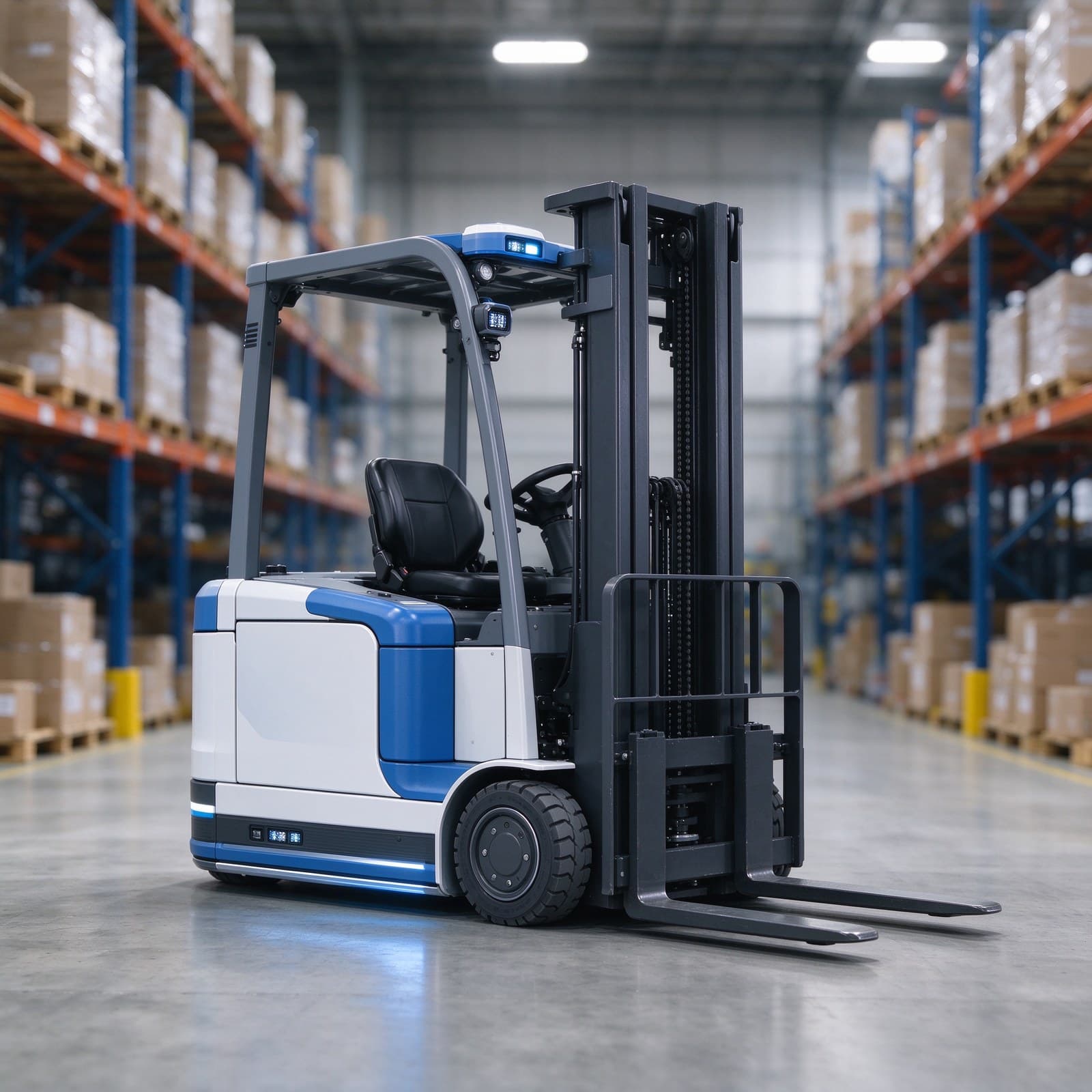 Laser SLAM Counterbalanced AGV Forklift 2t for Heavy Load Handling
