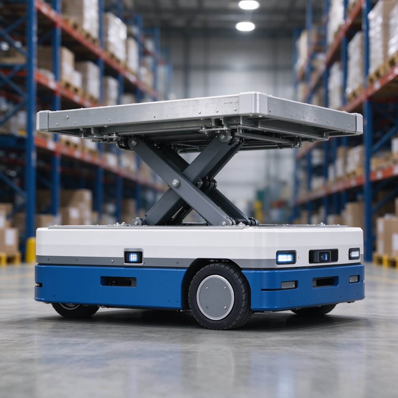 Laser SLAM Latent Lift-up AMR 1.5t for Shelf and Carton Transport