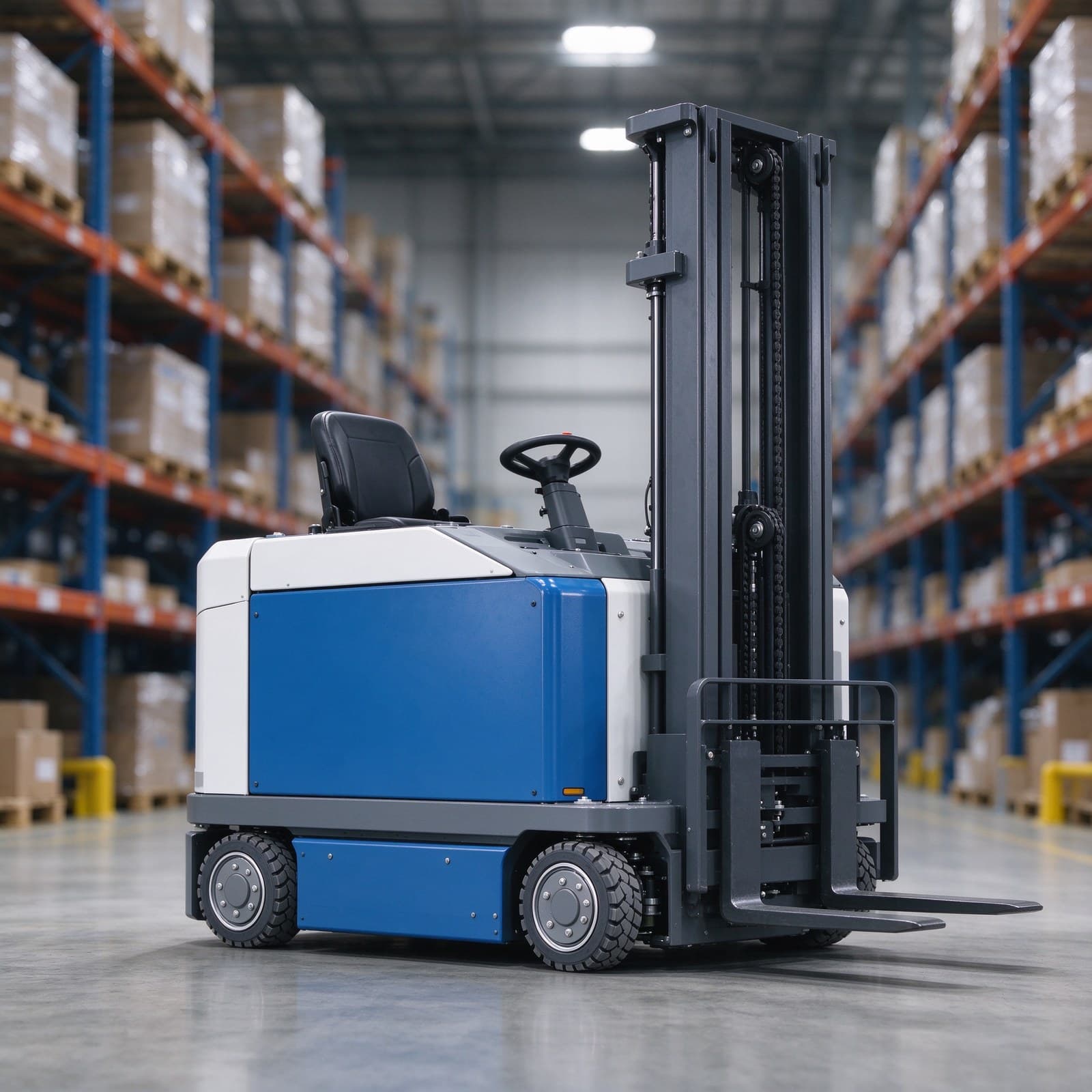 Zhenyu Robotics autonomous unmanned forklift with Reach type extendable fork, fo… and Laser, QR code, Magnetic strip…