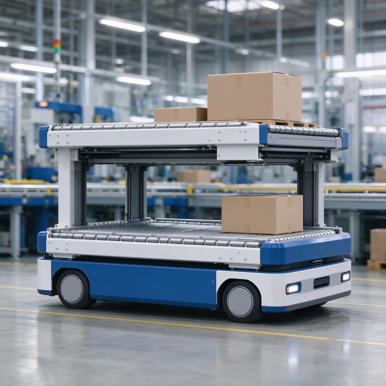Zhenyu Robotics unmanned material handling robot with Precision roller docking, dual… and Laser, QR Code, Magnetic Strip…