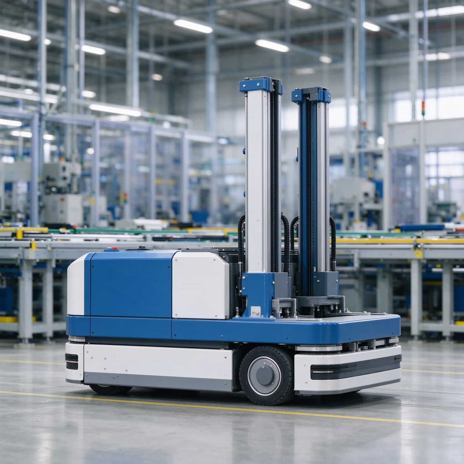 Zhenyu Robotics unmanned material handling robot with Dual-lift platform, X±120mm, Y… and Laser, QR Code, Magnetic Strip…