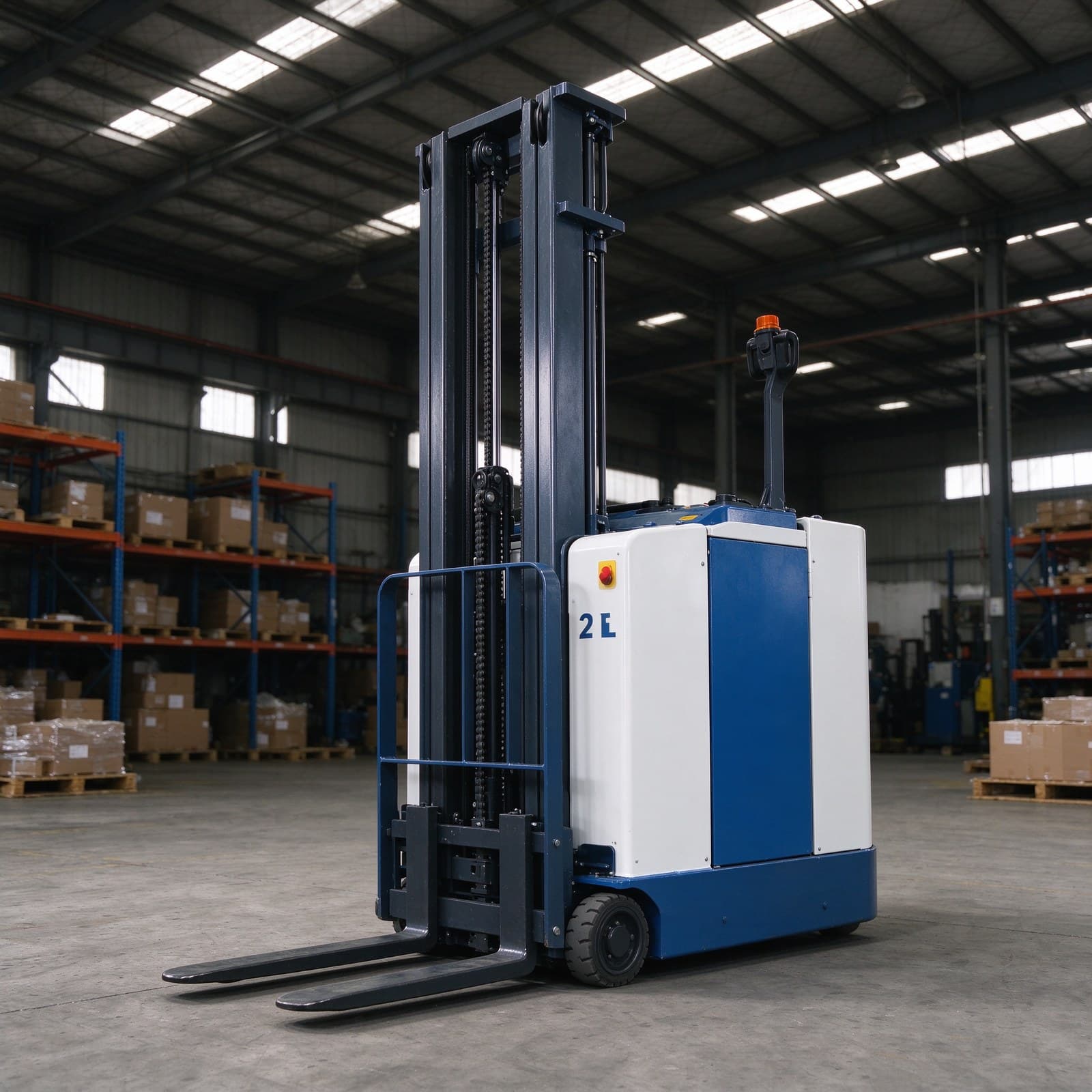 2 Ton Full-Free-Lift Electric Stacker for Low Roof Warehouses