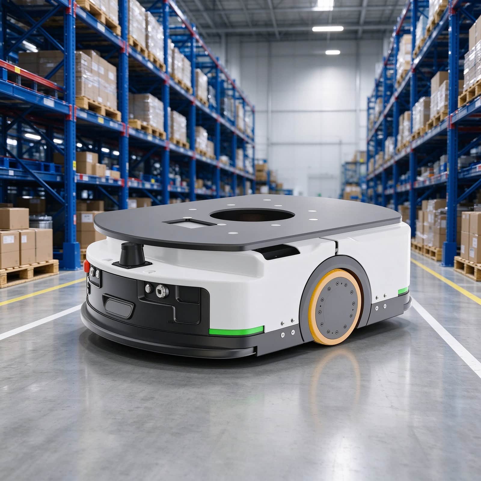 Platform Lift Agv with 400kg Capacity for Automated Warehouse Material Transport