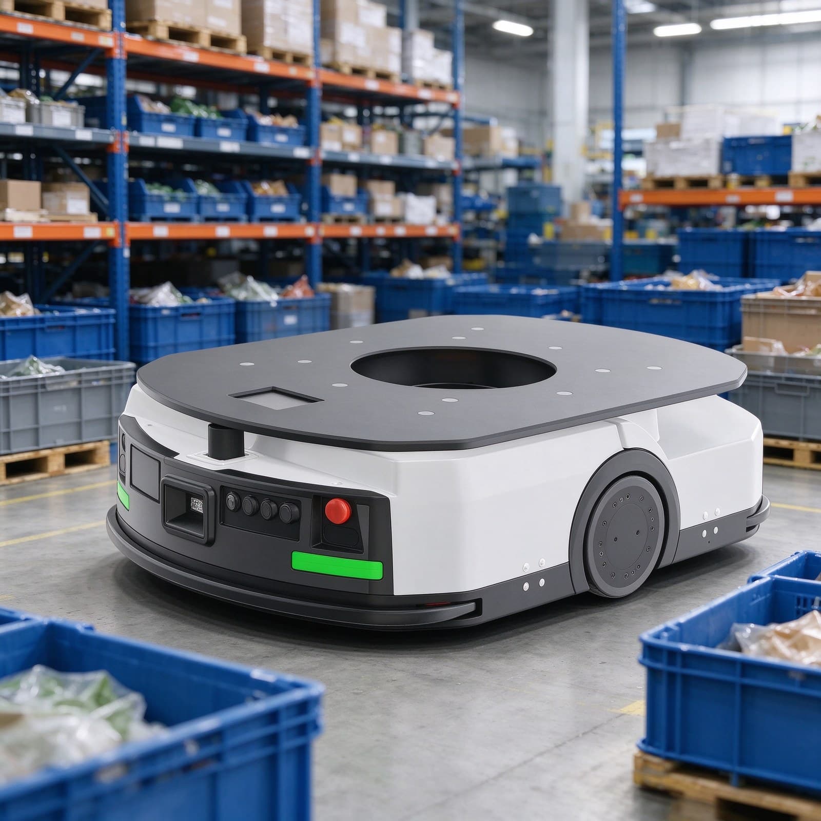 Platform Style AGV for Unmanned Material Handling with Rated Load Capacity 600kg, Max. Lifting Height 60mm