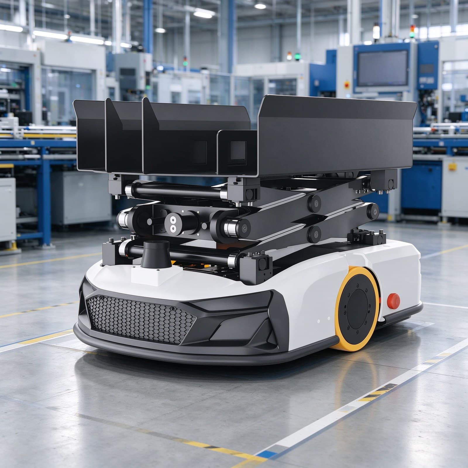 Platform Style AGV for Unmanned Material Handling with Rated Load Capacity 50kg, Max. Lifting Height 400mm