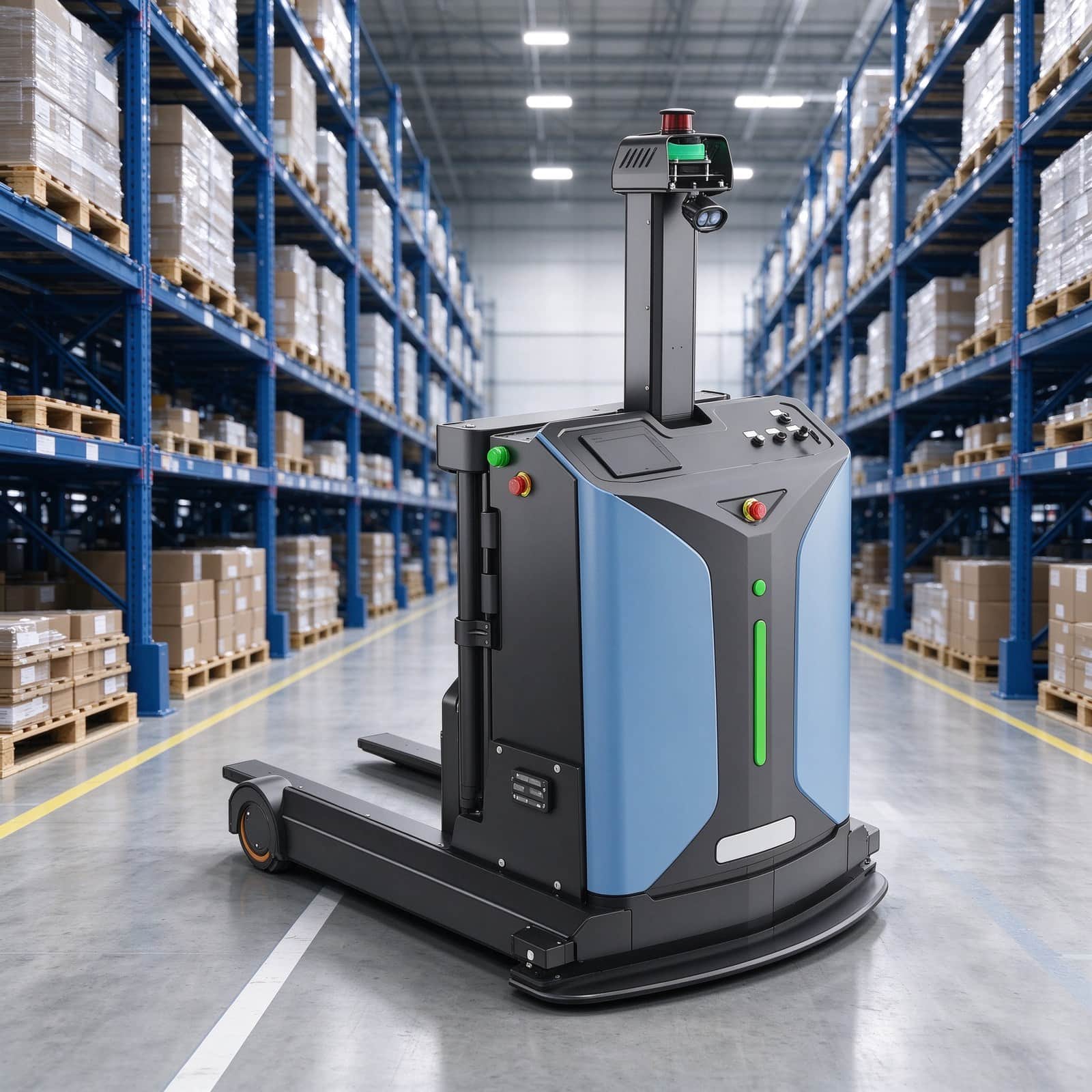 Stacker Agv with 1400kg Capacity for Automated Warehouse Material Transport