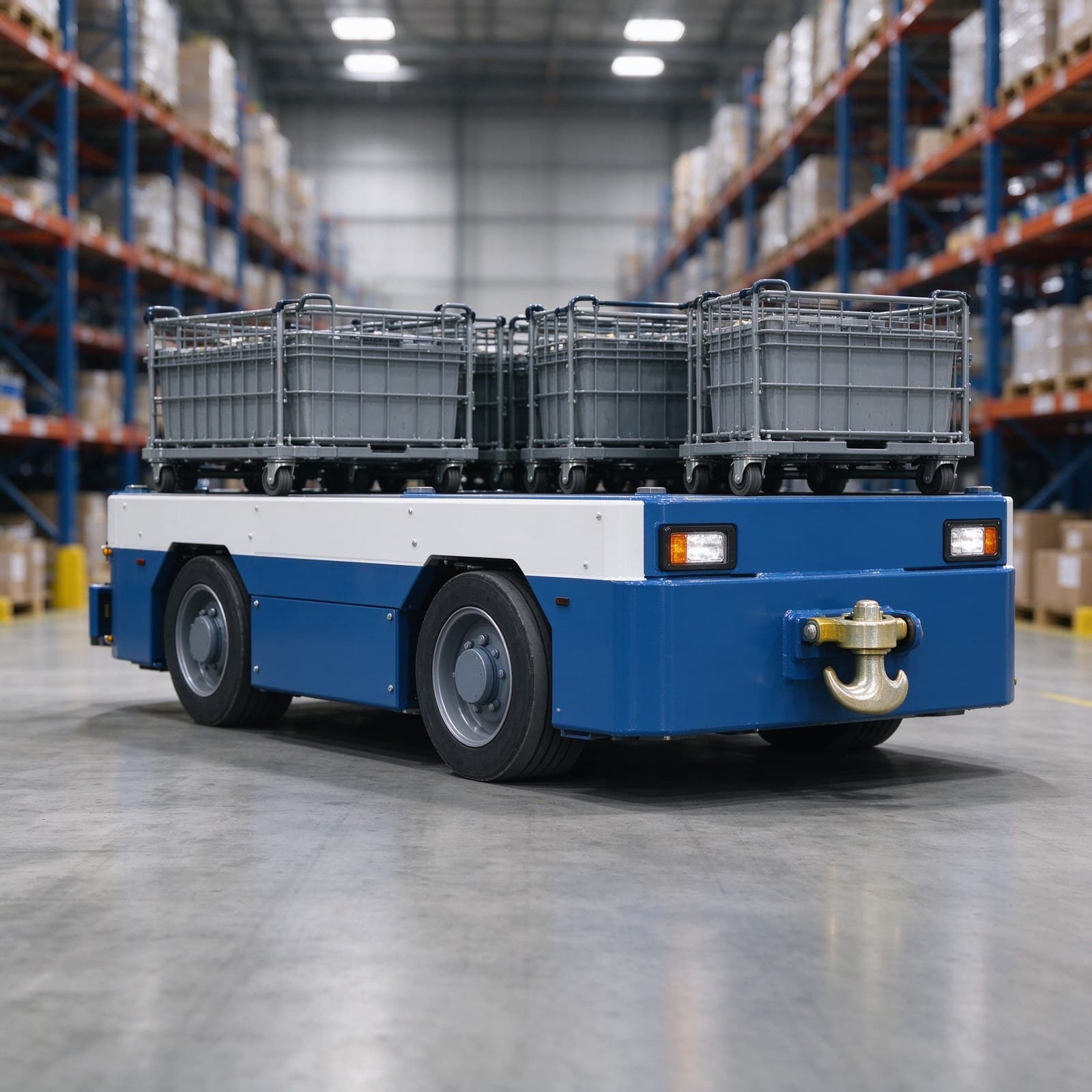 Tugger Agv with 5000kg Capacity for Automated Warehouse Material Transport
