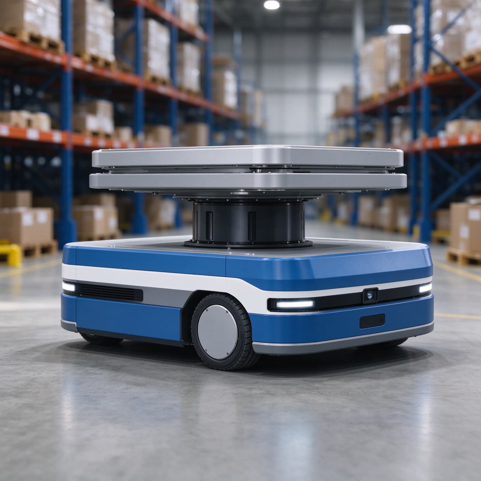 Laser SLAM Latent Lift-up AMR 600kg for Shelf and Carton Transport