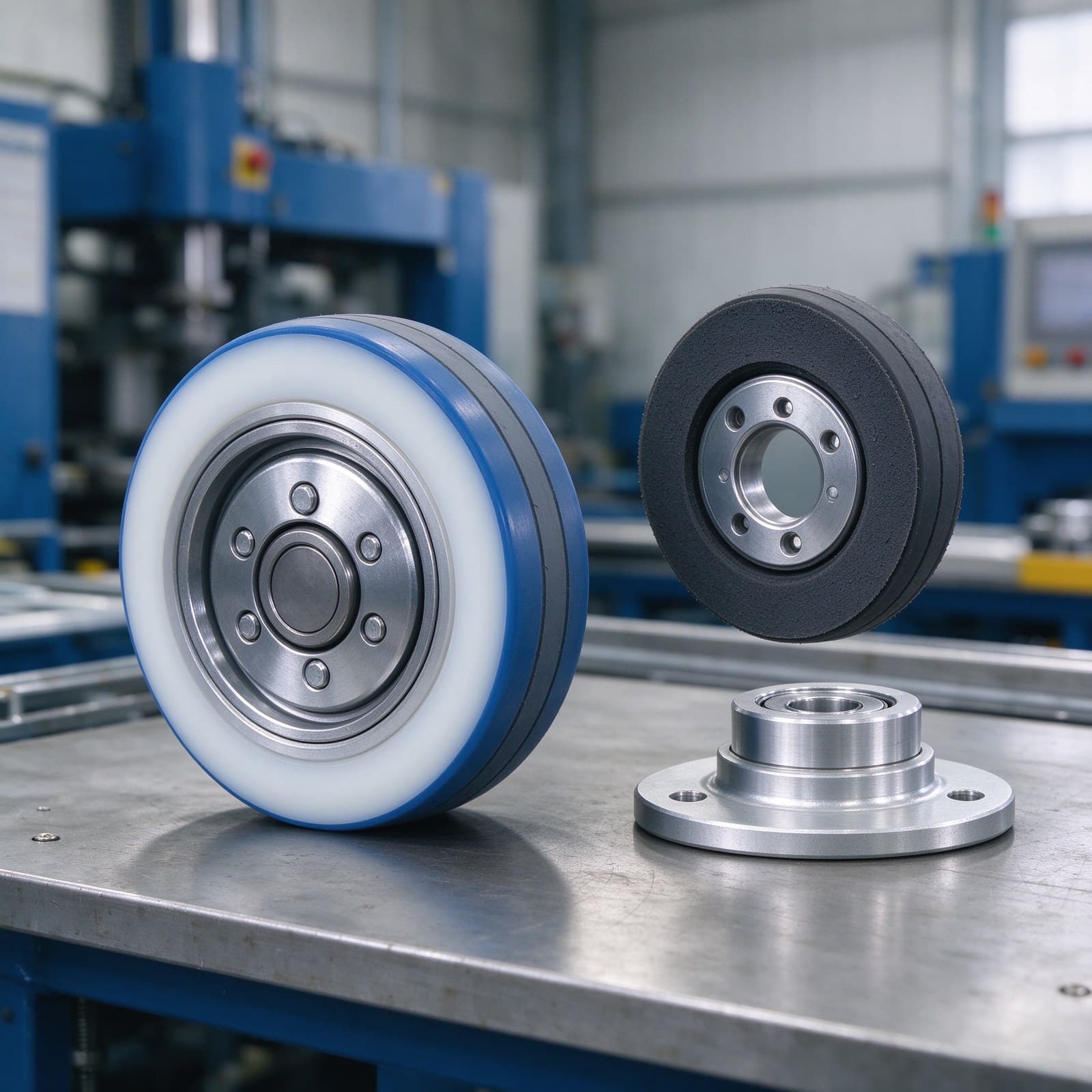 Wheel Module for Mobile Robot Drive Build with Material Polyurethane, Wheel Diameter 76-127 mm