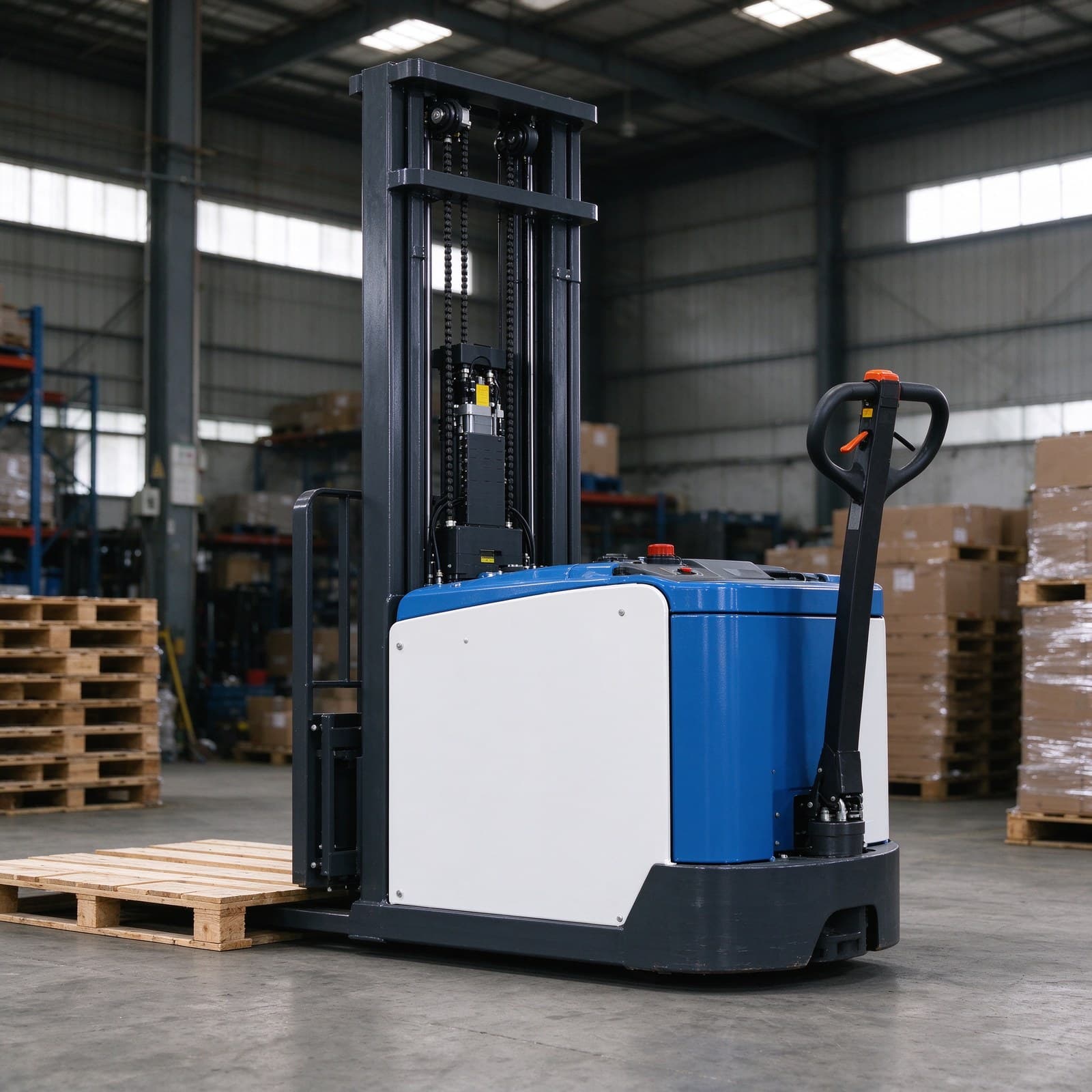 1.5 Ton Semi-Electric Walk-Behind Stacker, Electric Lift